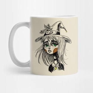 Cute Little Witch Illustration Mug